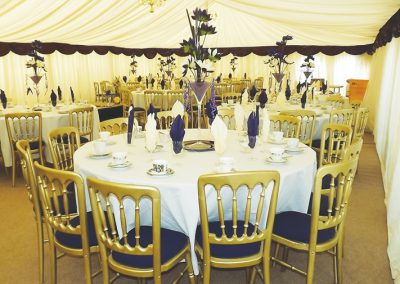 marquee table and chairs for hire